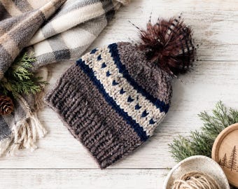 Cozy Fair Isle and Striped Beanie Knitting Pattern | Capes Beanie (PDF). Instant Download.