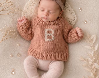 Newborn Raglan Sweater Knitting Pattern | Rosalie Raglan Design (PDF). Instant Download.