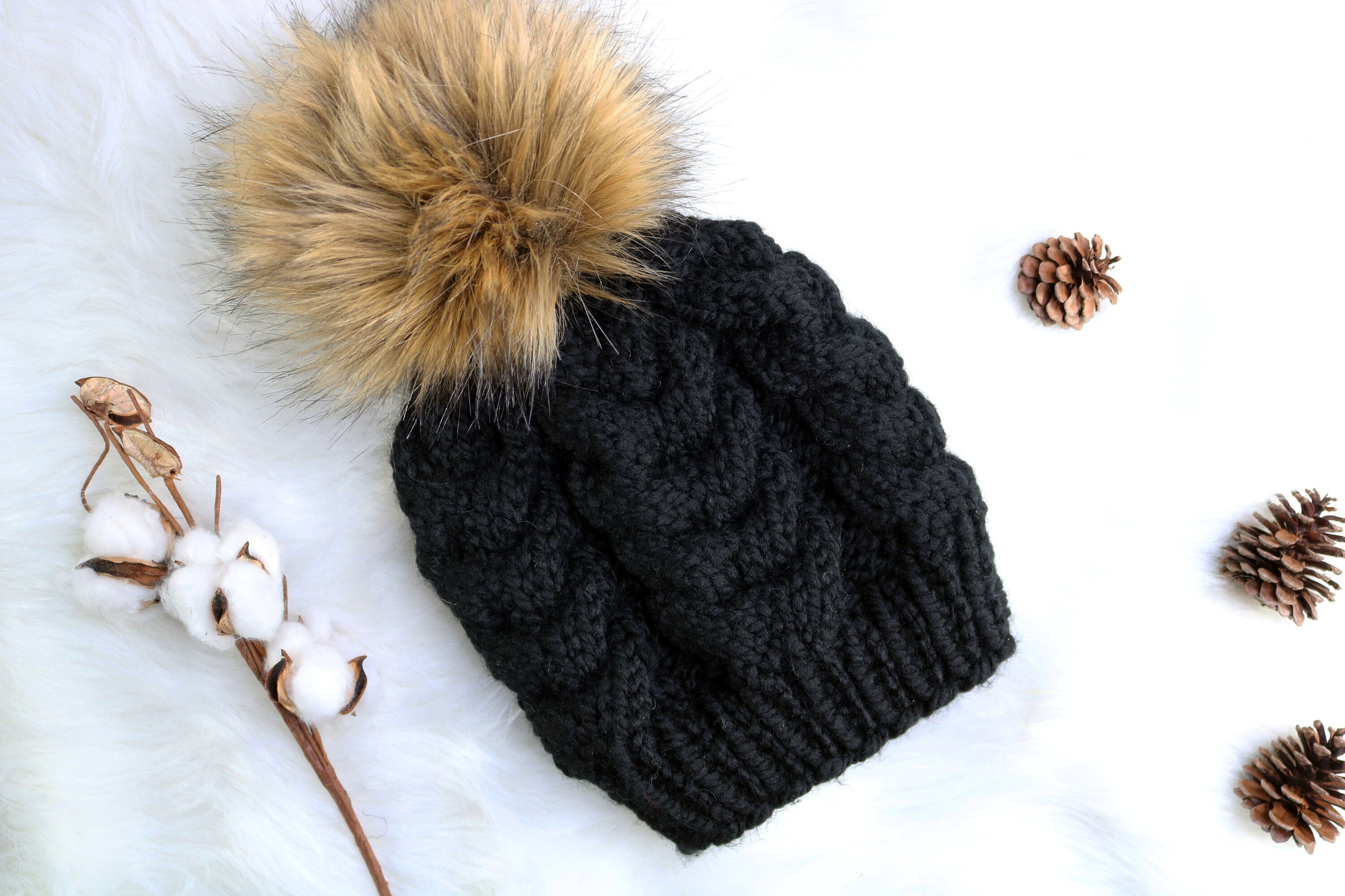 Cable Knit Beanie Hat Knitting Pattern (PDF) - Etsy
