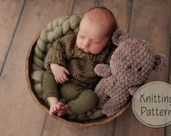 Neugeborenen Raglanpullover Strickanleitung - Sage Lullaby Design (PDF-Muster)