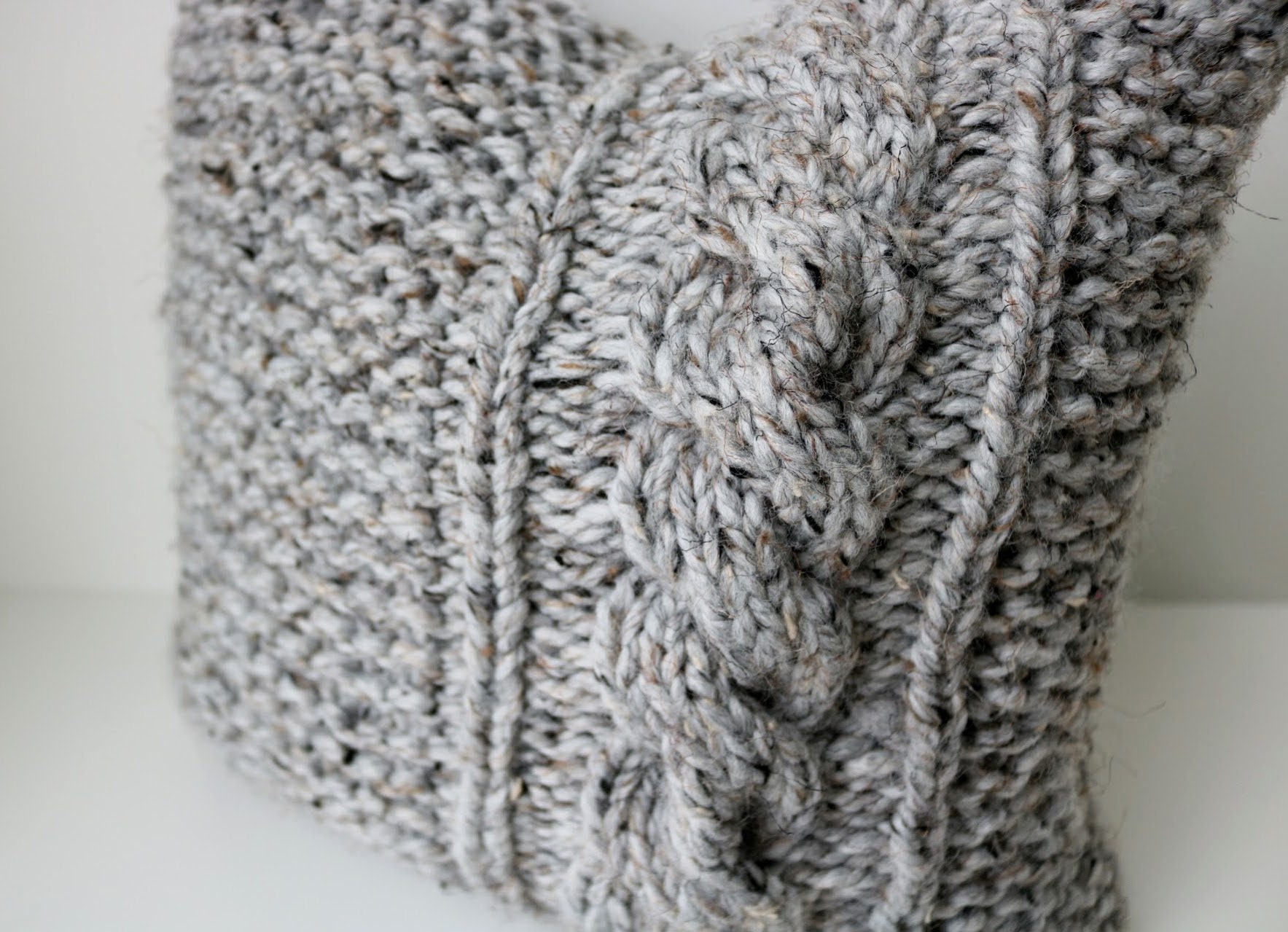 PATTERN Cable Knit Throw Pillow Cover Knitting Pattern Etsy