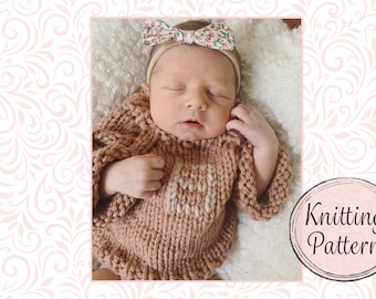 Neugeborenen Raglanpullover Strickmuster - PDF (Instant Download)