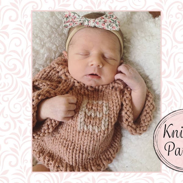 PATTERN - BeaCapes Design Newborn Raglan Sweater Knitting Pattern. Knitting Pattern for Knit Baby Raglan Sweater PDF. Instant Download.