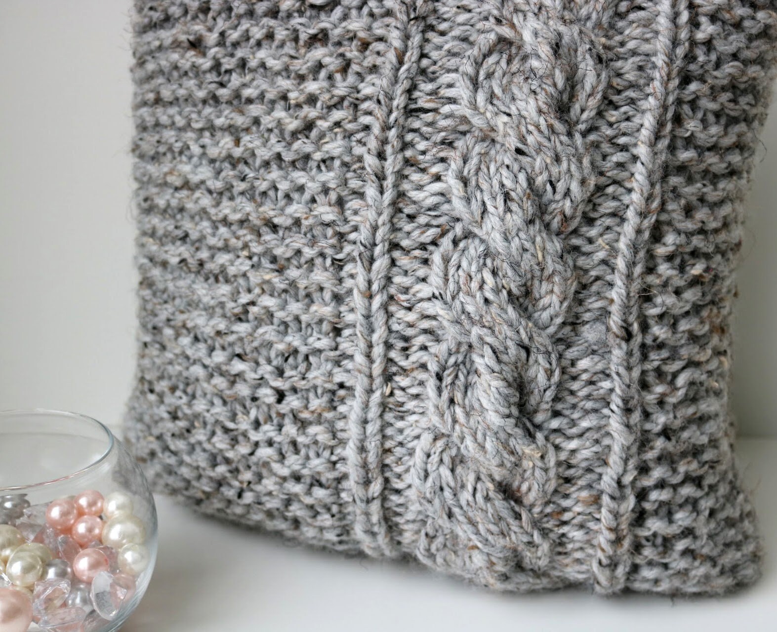 PATTERN Cable Knit Throw Pillow Cover Knitting Pattern Etsy
