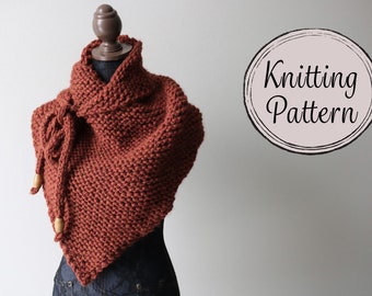 PATTERN - BeaCapes Design Austyn Triangle Scarf Knitting Pattern. Knitting Pattern for Triangle Scarf, Shawl, Wrap. PDF. Instant Download.