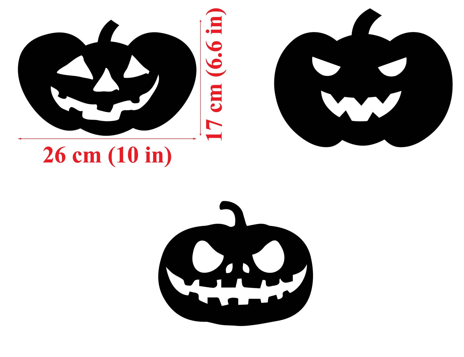 Halloween Window Pumpkin Stickers Set of 3 Halloween Window Etsy UK