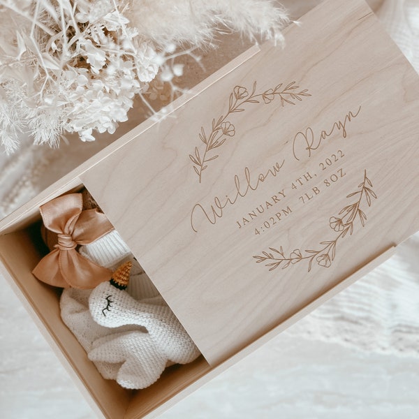 Personalized Baby Gift Keepsake Box - Custom Baby Gift - Memory Box - Newborn Baby - Mom To Be - Baby Name - Baby Shower