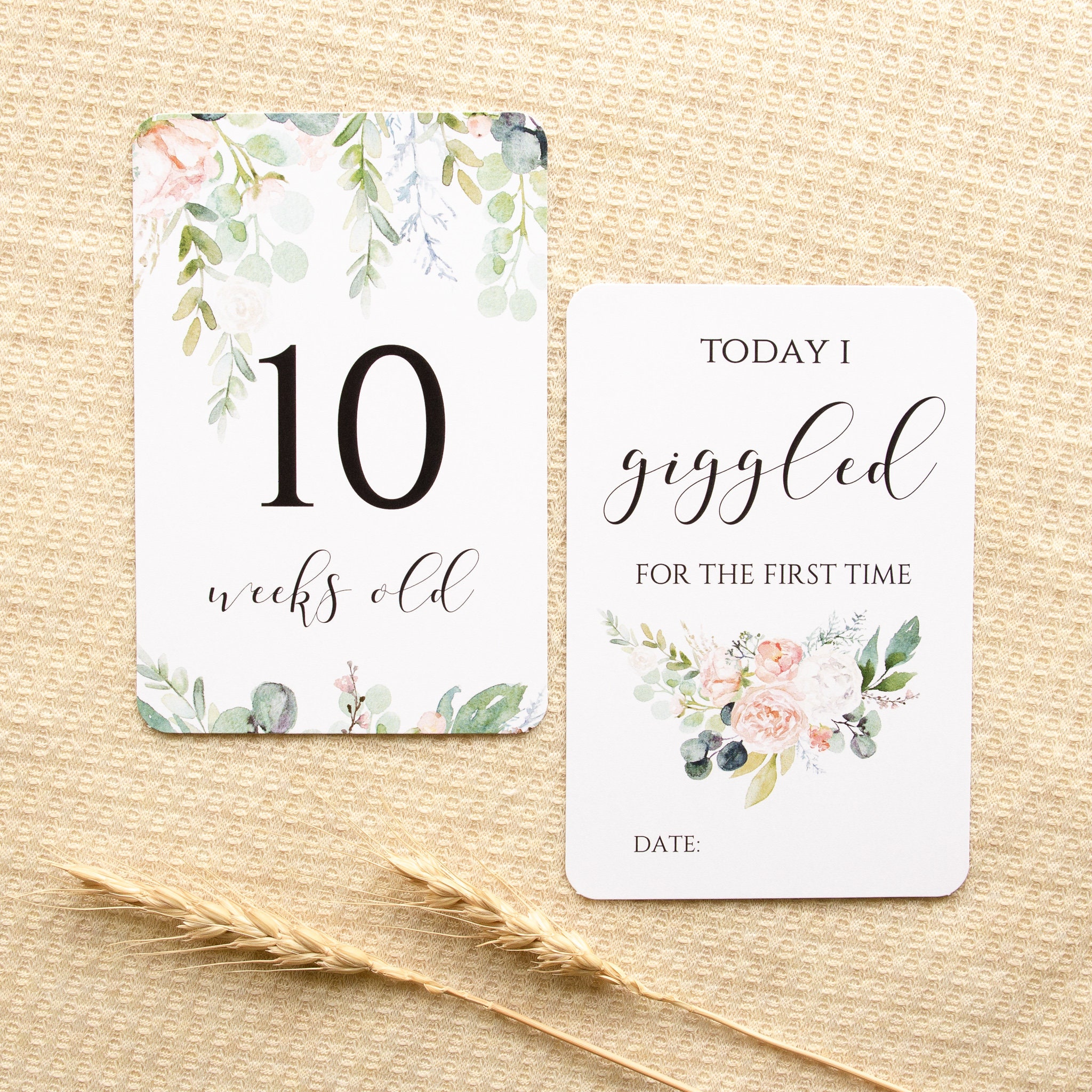Wildflower Baby Girl Milestone Cards Watercolor Floral - Etsy Australia