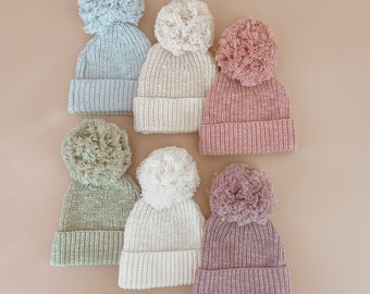 Chunky Knit Beanie - 6 colours available - NB to 12months - Baby first outfit - Photoshoot - Blue, White, Honey, Lilac, Blush and Sage