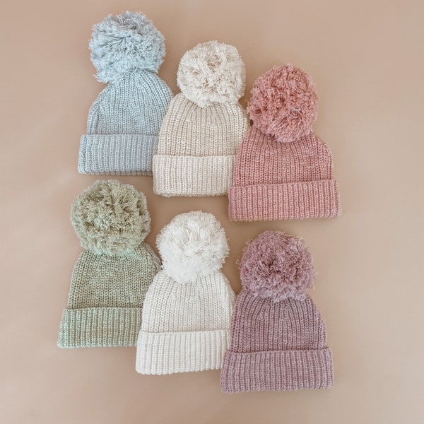 Chunky Knit Beanie - 6 colours available - NB to 12months - Baby first outfit - Photoshoot - Blue, White, Honey, Lilac, Blush and Sage