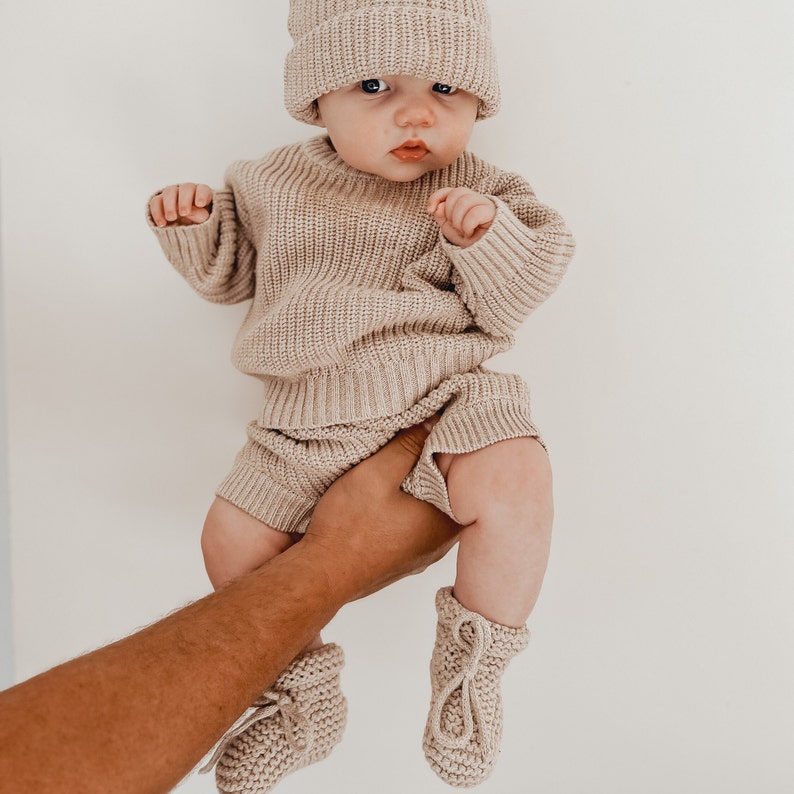 Knitted Booties Newborn-6M Baby Socks Newborn Baby Announcement Outfit Heirloom Knit Clothing Baby Boy or Girl 4 colours available image 6