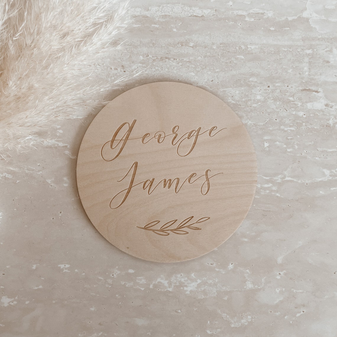 Custom Wooden Birth Announcement Sign - Milestone Disc - Newborn Baby ...