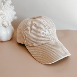 Dad Corduroy Curve Brim Cap Gift for Dad Embroidered Dad Classic corduroy fabric timeless cap Matching family caps image 3