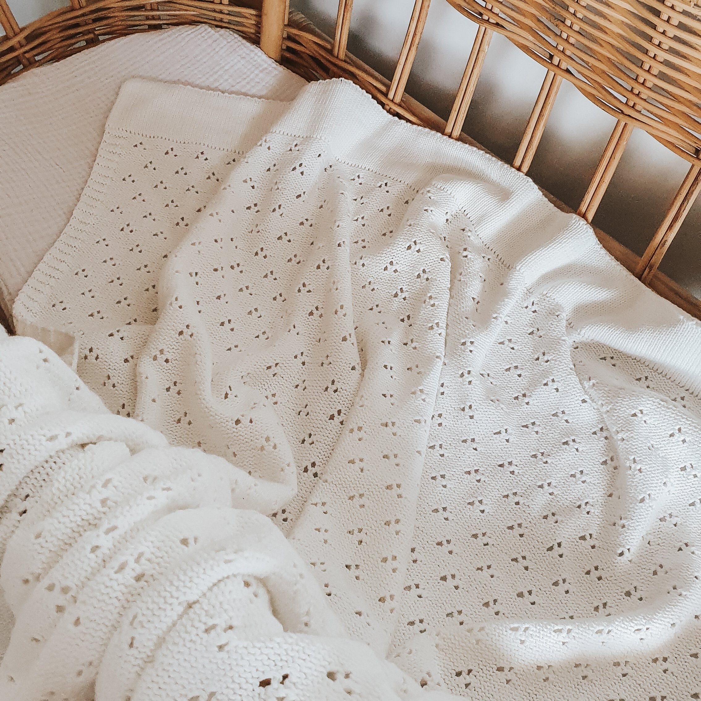 Heirloom Pointelle Knit Baby Blanket 100 Cotton Baby Etsy Australia