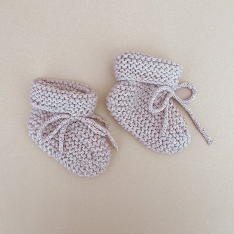 Knitted Booties Newborn-6M Baby Socks Newborn Baby Announcement Outfit Heirloom Knit Clothing Baby Boy or Girl 4 colours available image 5
