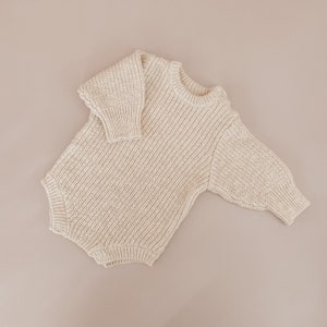 Honey Chunky Knit Romper - Romper only - Newborn to 12M - Newborn photoshoot - Baby First outfit - Cream romper