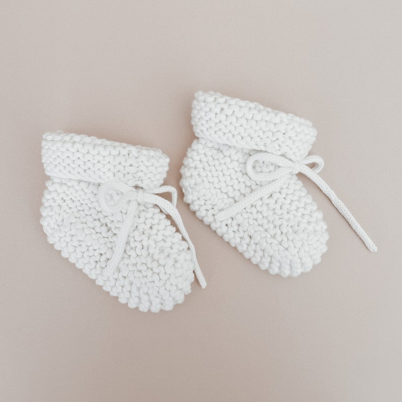 Knitted Booties Newborn-6M Baby Socks Newborn Baby Announcement Outfit Heirloom Knit Clothing Baby Boy or Girl 4 colours available image 2