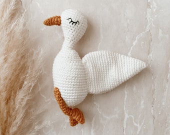 Crochet Baby Goose Rattle - Handmade - Baby Gift - Newborn Baby Toy