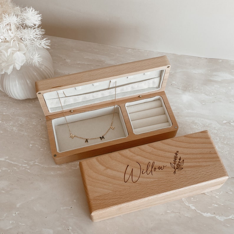 Custom Wooden Jewellery Box Custom Etched Box Etsy
