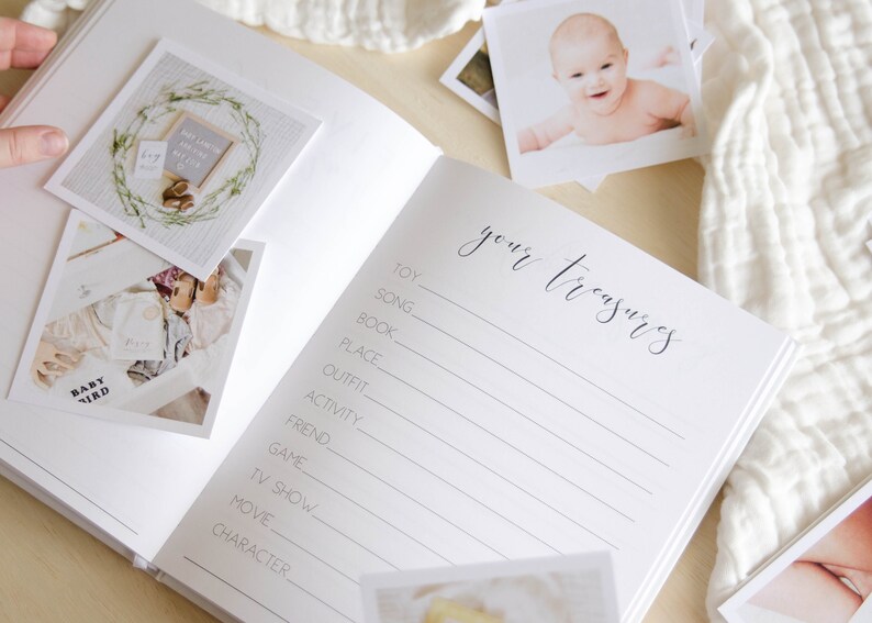 Classic White Baby Memory Book Baby Journal Pregnancy Journal Hello Little Love Newborn First Five years Gift image 7