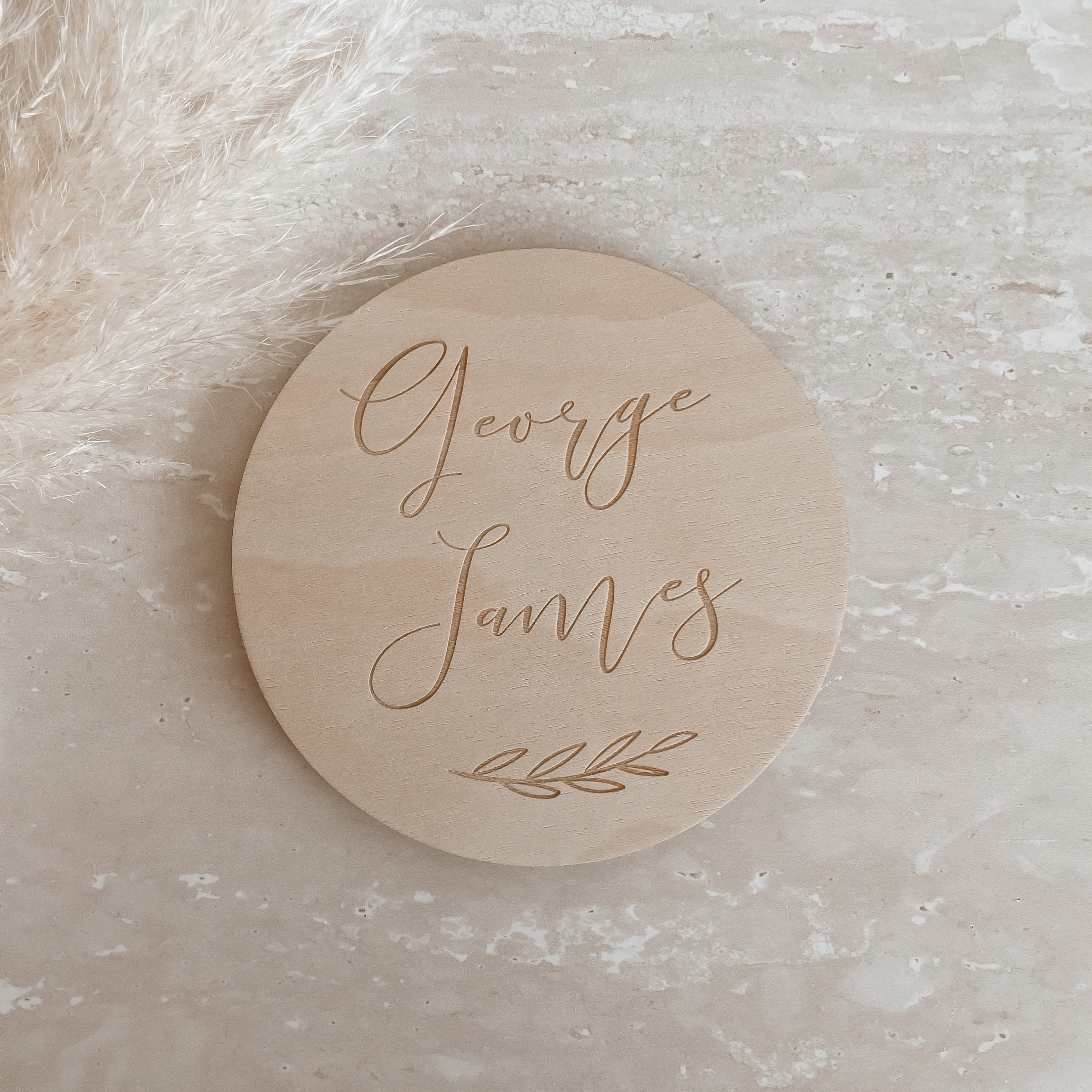 Custom Wooden Birth Announcement Plaque 15cm - Baby Name - Milestone ...