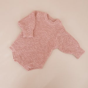 Blush Chunky Knit Romper - Romper only- Newborn knitwear - Newborn to 1Y - Newborn photoshoot - First outfit - Pink