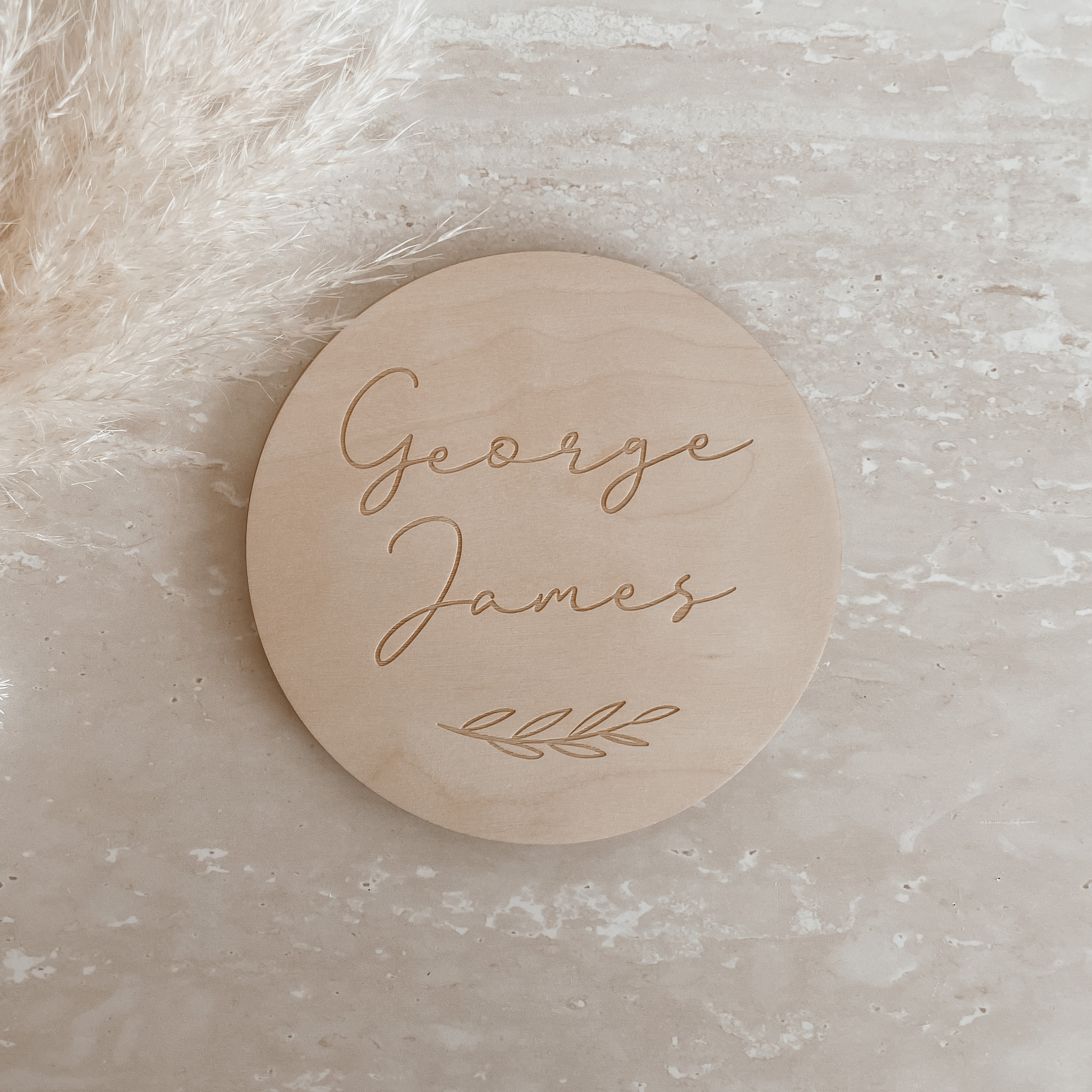 Custom Wooden Birth Announcement Plaque 15cm - Baby Name - Milestone ...