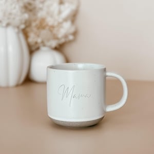 Mama Two Sided Crafted Speckled Ceramic Mug - Mother’s Day Gift - Coffee Cup - Tea Cup - New Mom