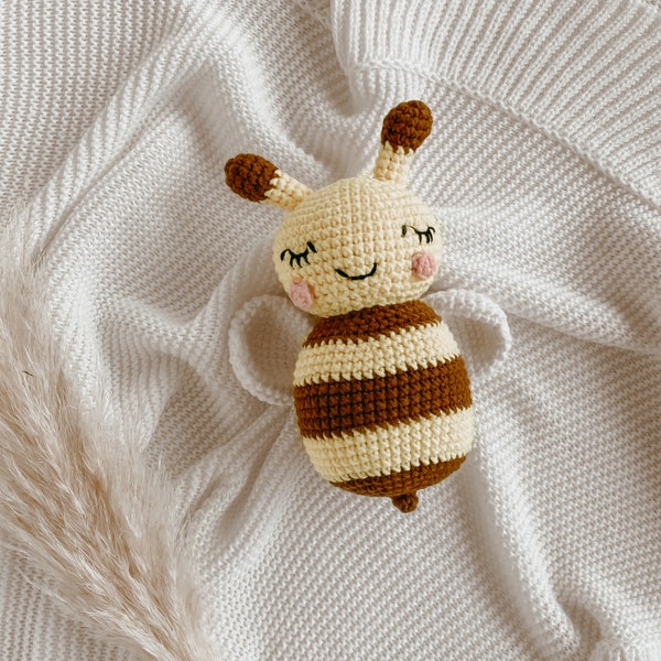 Honey Bee Crochet Rattle - Handmade - Baby Gift - Newborn Baby Toy