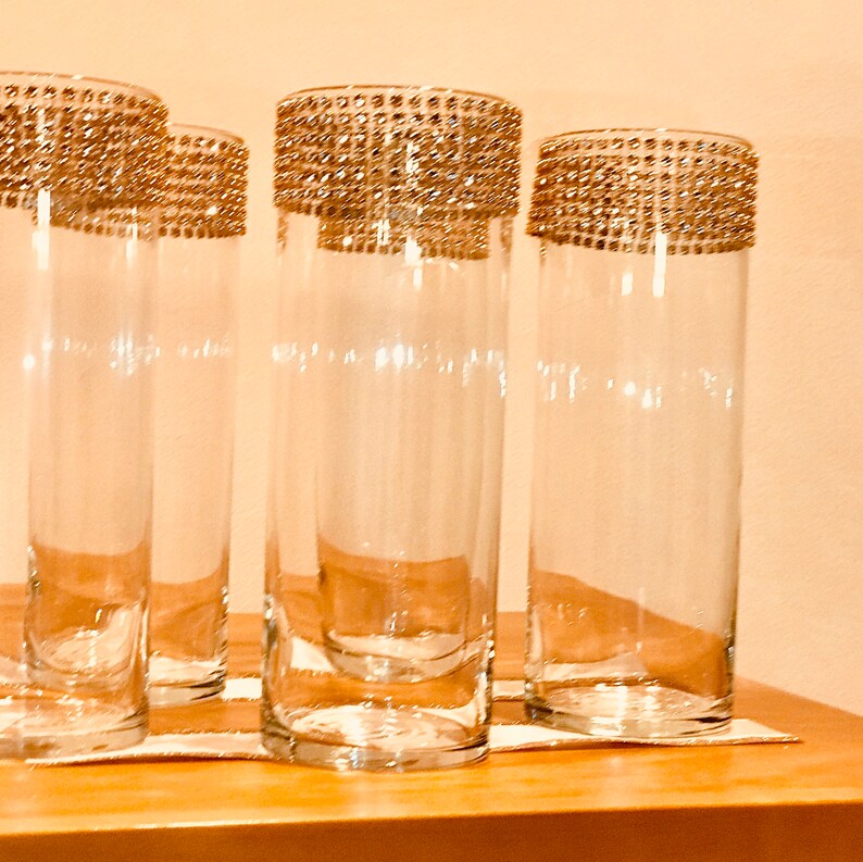 Centerpieces Vases Wrapped Diamond Rhinestone Gold Mesh Wrap Etsy