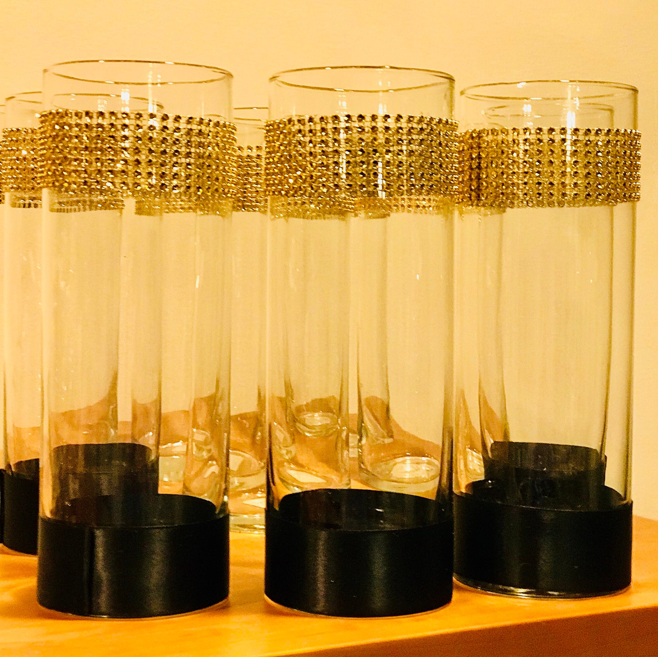 Centerpieces 6 Cylinder Vases Beautifully Decorated With A Etsy