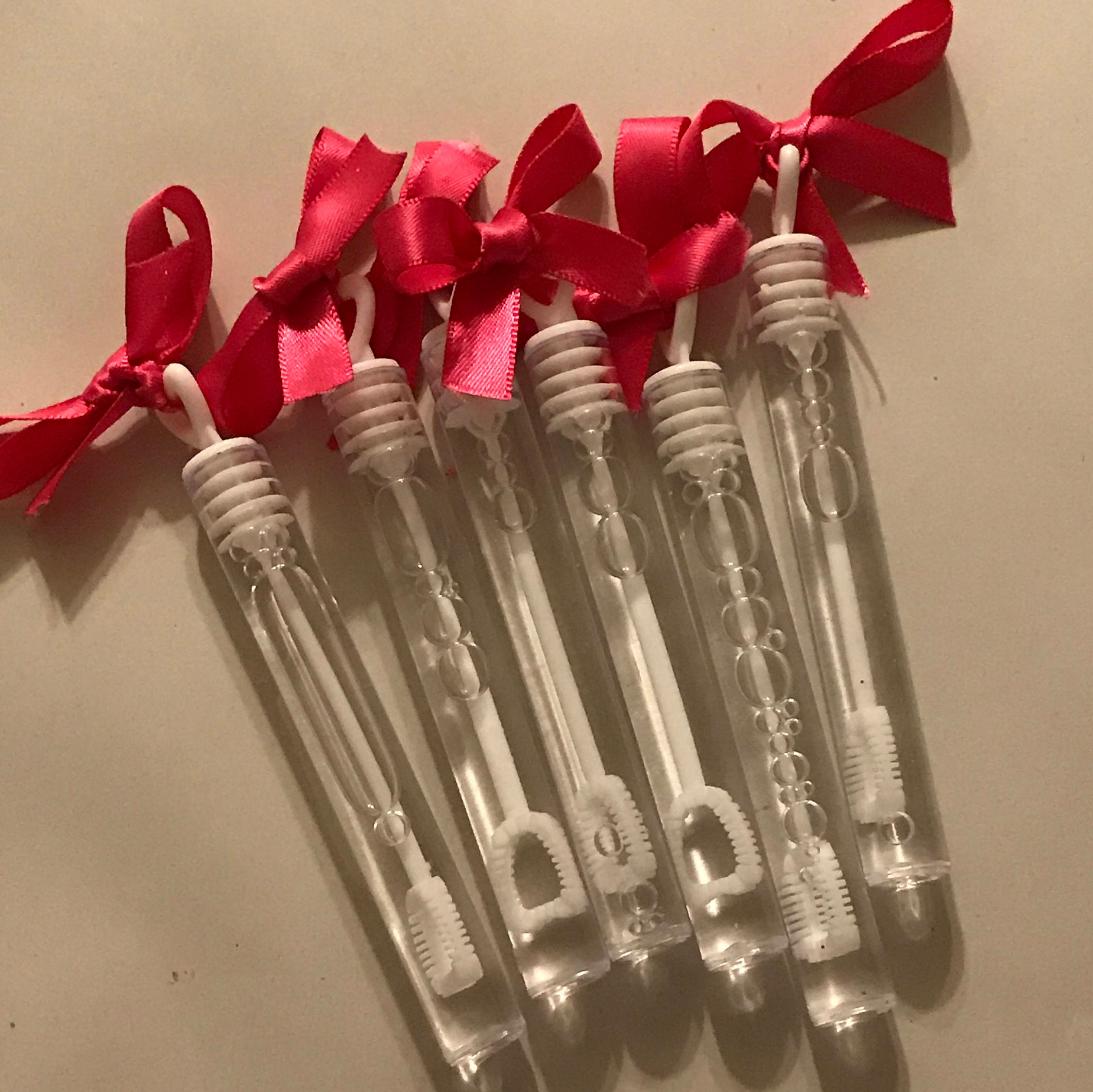 Tubos llenos de burbujas de boda adornados con cintas fucsia Etsy