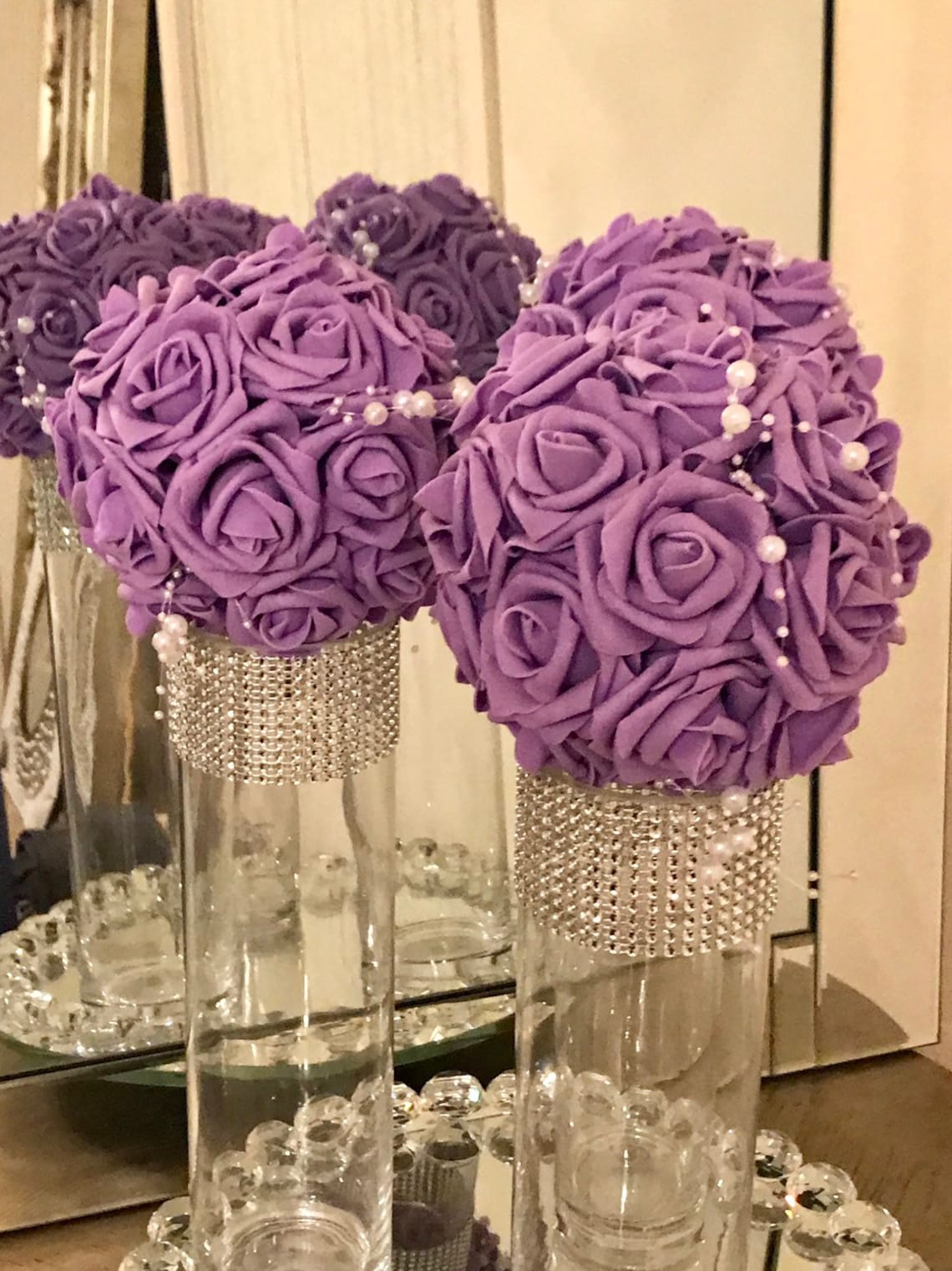 6 Flower Kissing Balls in Purple or Color of Your Choice With Etsy