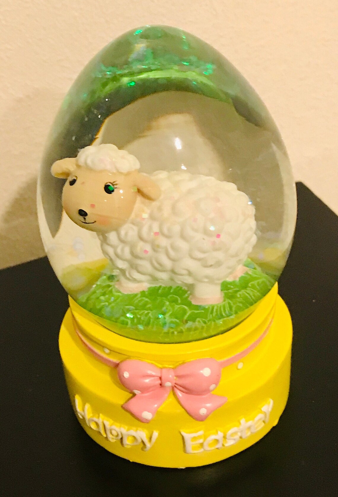 Easter Snow Globe Water Globe Shaped Like an Easter Egg Sheep Etsy
