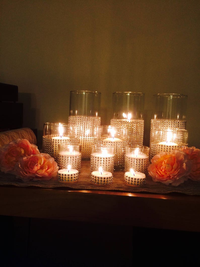 Beautiful Sparkly 12 Piece Wedding Centerpiece Set With Silver Etsy