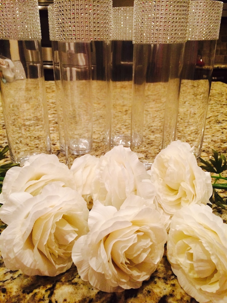 Wedding Centerpieces cylinder vases with bling rhinestone Etsy