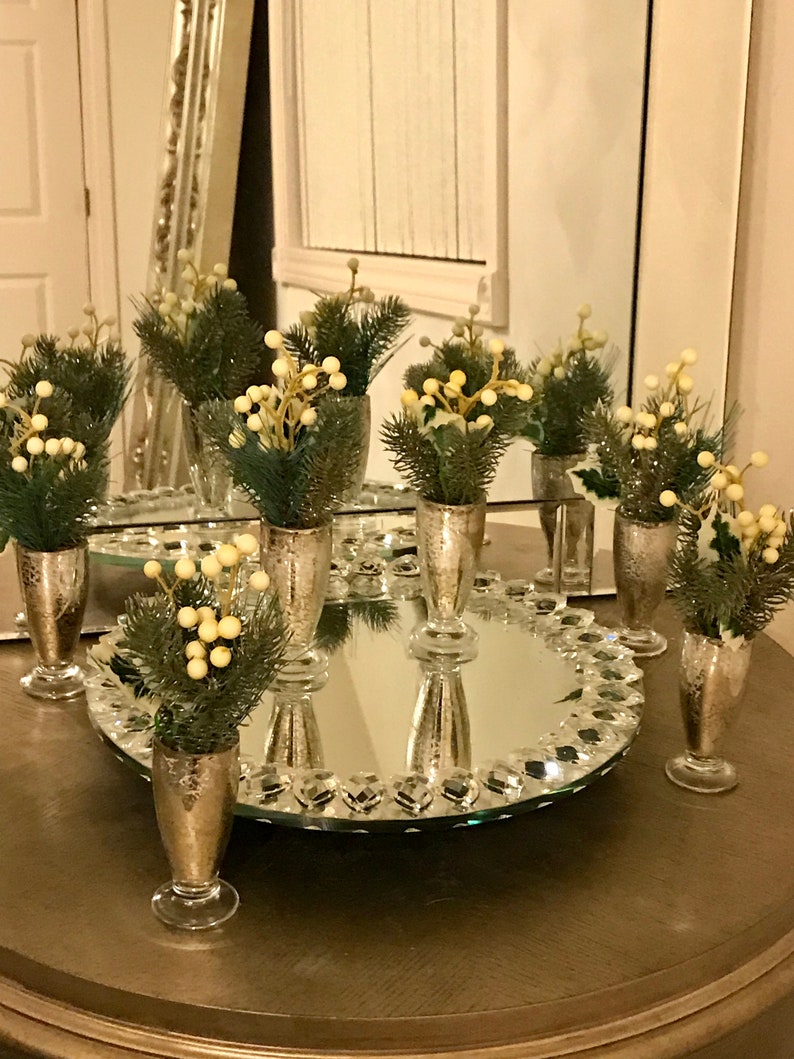 3 Small Floral Arrangement Centerpieces Elegant Evergreens Etsy