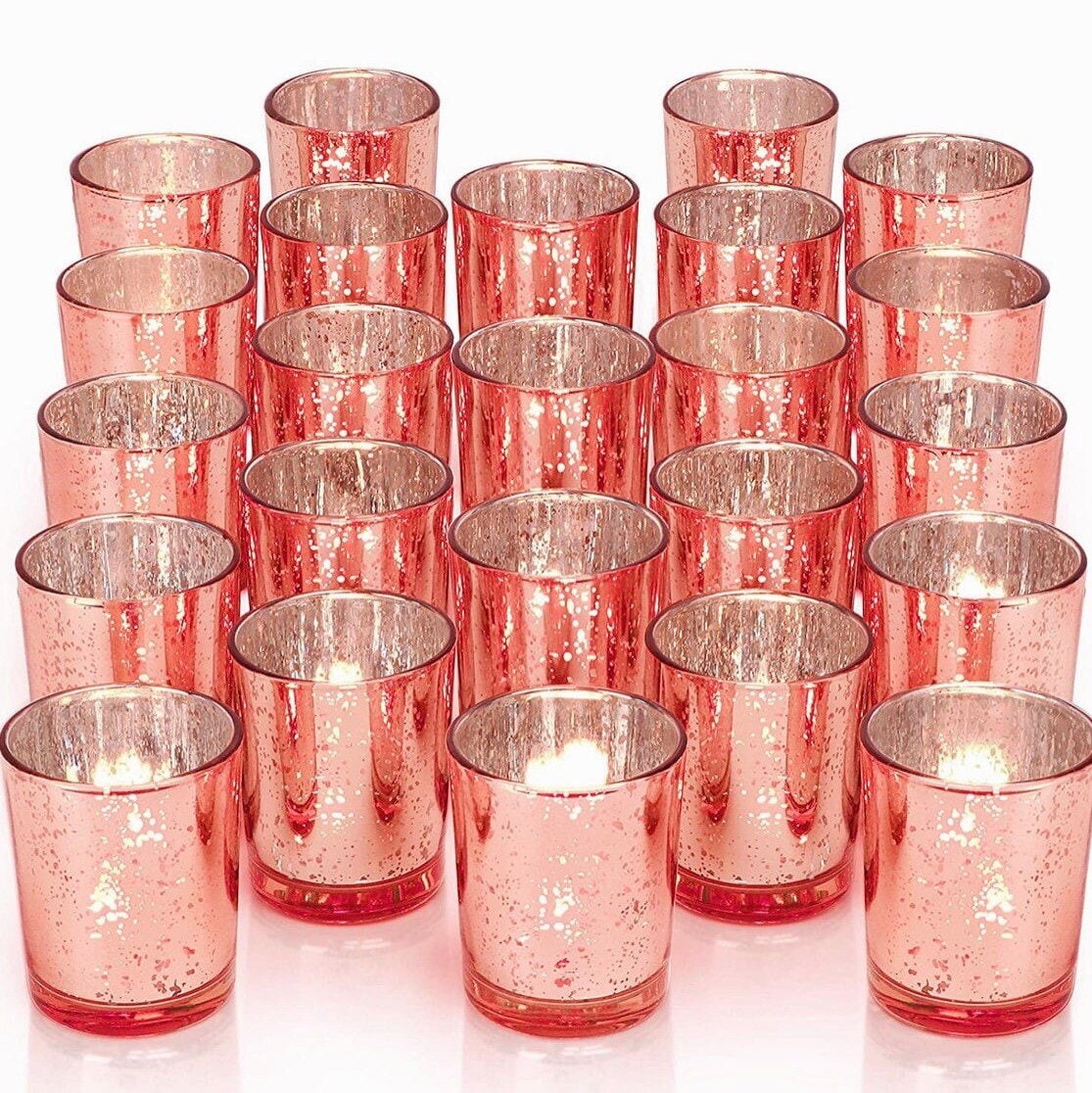 Rose Gold Candle Holders Mercury Glass Votive or Tea Light Etsy