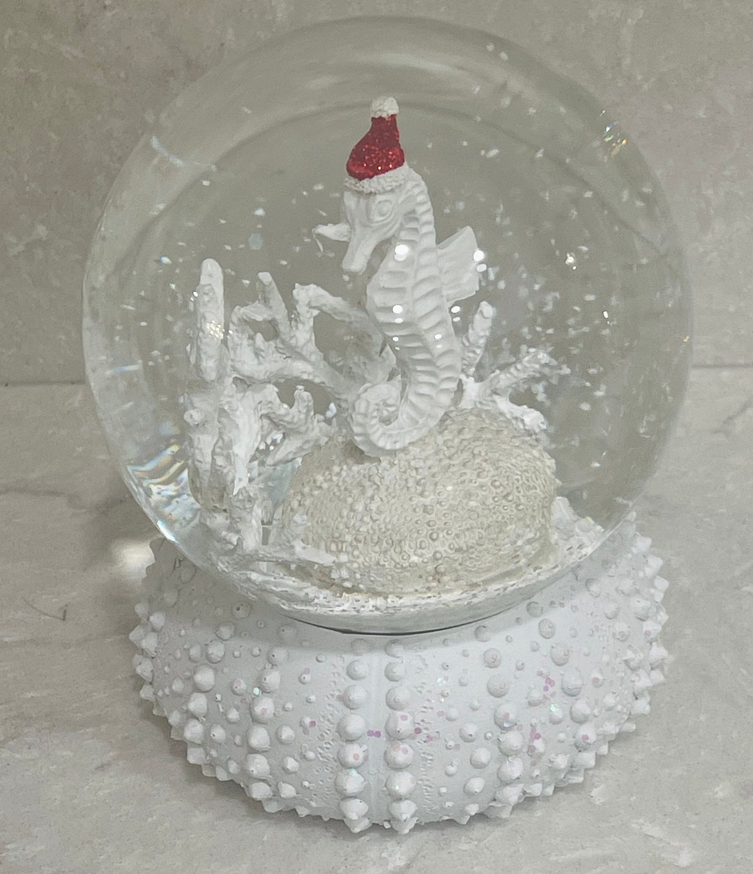 Boule à neige musicale de Noël, globe en verre, scène nautique avec un 