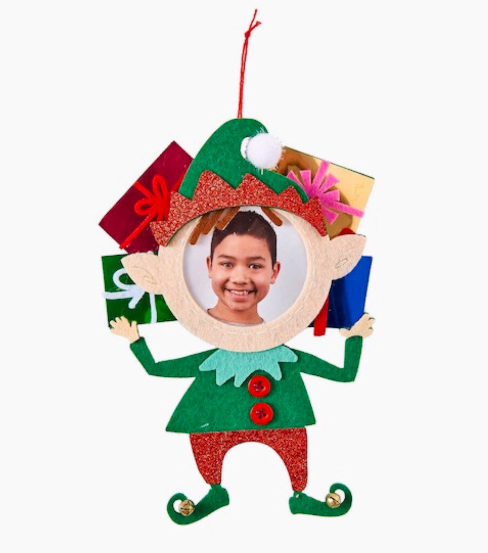 Picture frame ornament Green felt Elf Christmas tree Etsy