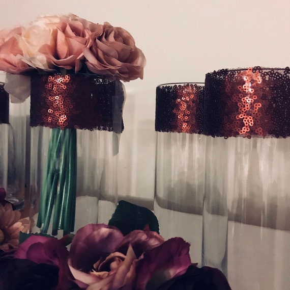 Centerpieces Wedding Decor 6 Vases Decorated With a Beautiful | Etsy