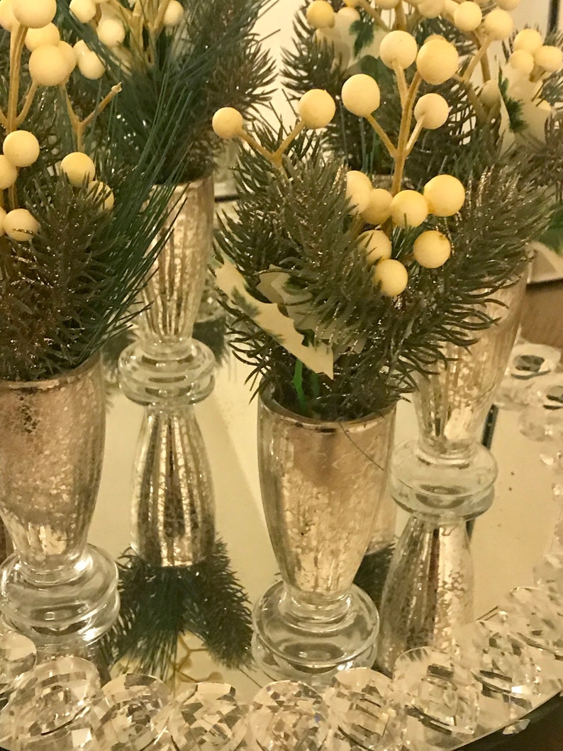 3 Small Floral Arrangement Centerpieces Elegant Evergreens Etsy