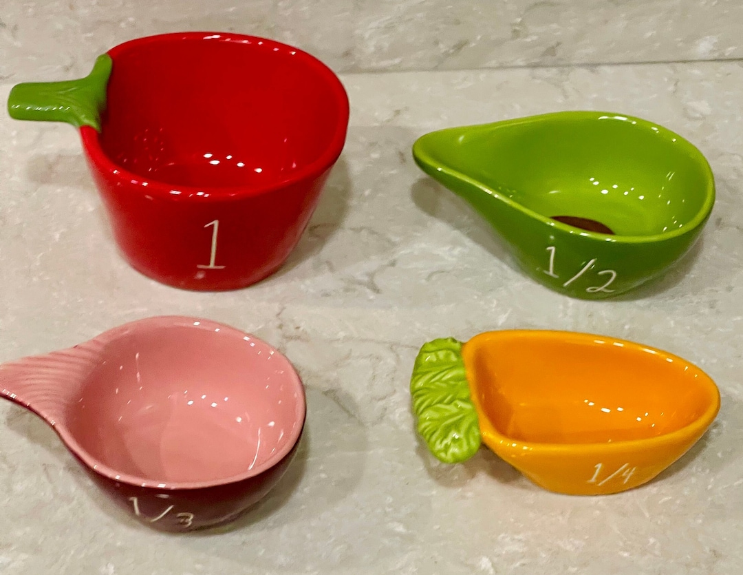 Measuring Cups, Rae Dunn Colorful Vegetable Garden 4 Piece Measuring Cup Set, Whimsical