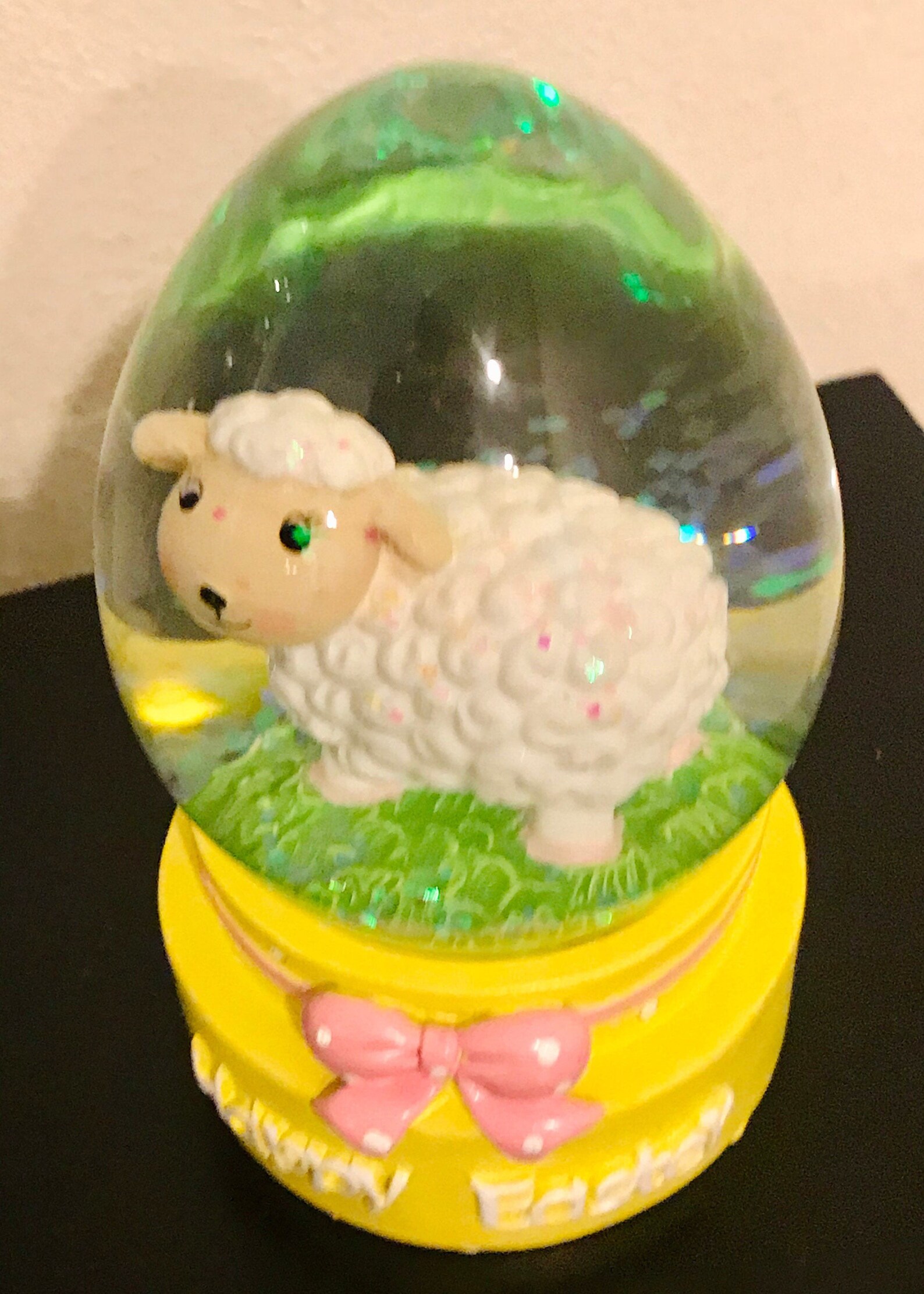 Easter Snow Globe Water Globe Shaped Like an Easter Egg Sheep Etsy