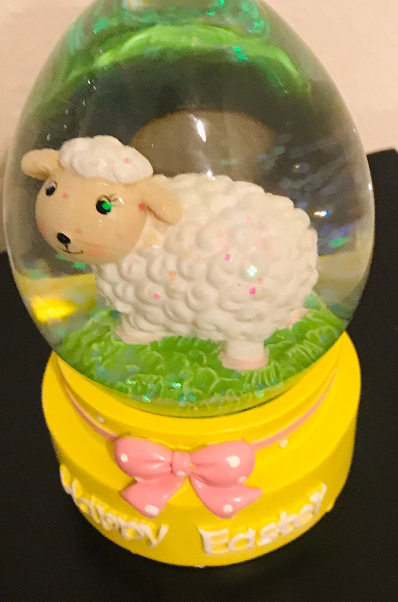 Easter Snow Globe Water Globe Shaped Like an Easter Egg Sheep Etsy