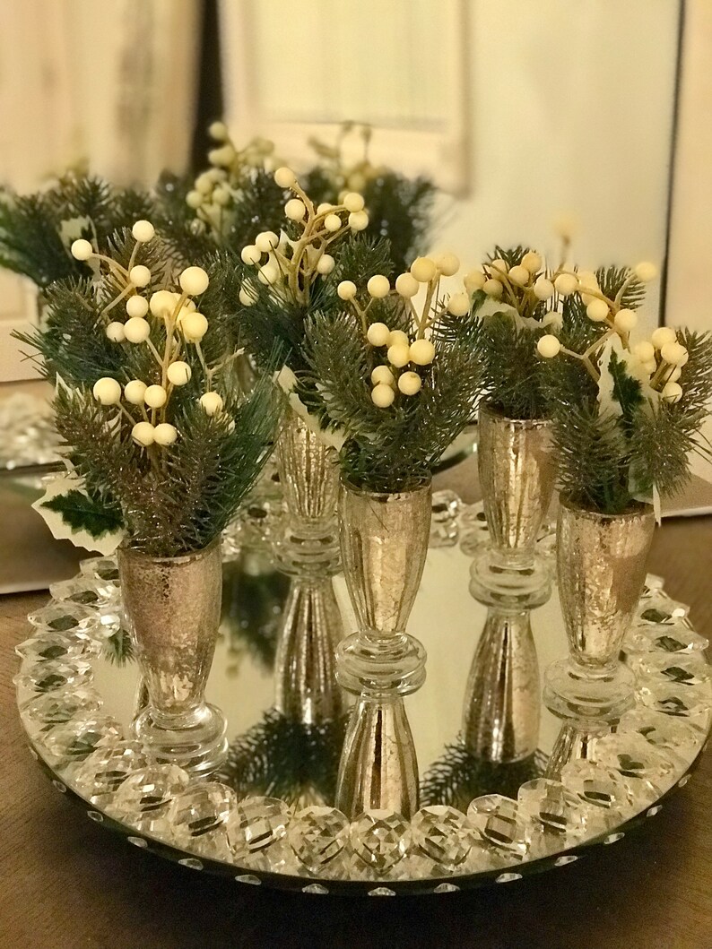 3 Small Floral Arrangement Centerpieces Elegant Evergreens Etsy