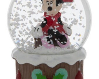 Minnie Mouse Snow globe, small globe featuring Minnie Mouse on a festive base! Shake for a snowfall! Kids decor, Great Any occasion gift!
