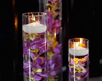 NEW 36 Purple Led Floating Floral Tea Light Candle for Wedding Centerpiece Decor 