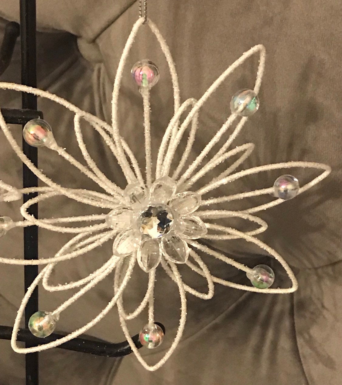 Christmas tree ornament white flower With sparkling Etsy