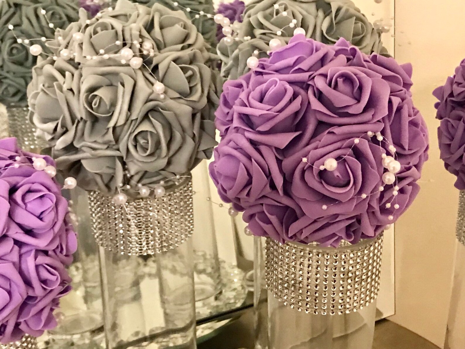 6 Flower Kissing Balls in Purple or Color of Your Choice With Etsy